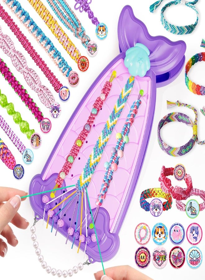 Euclidean Cube 2-in-1 Friendship Bracelet Making Kit, Arts and Crafts for Girls Ages 8-12, Jewelry Making Kit＆DIY Travel Activity Toys Set, Christmas Birthday Gifts for 6 7 8 9 10 11 12 Year Old Teen Girls (Purple) - Image 1